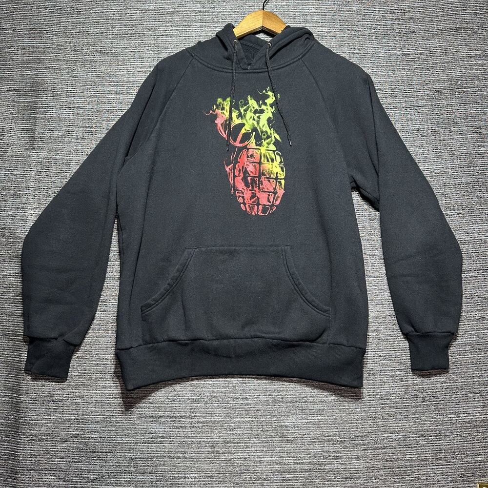 Grenade Y2K Hoodie Men's M Black Pullover Vintage
